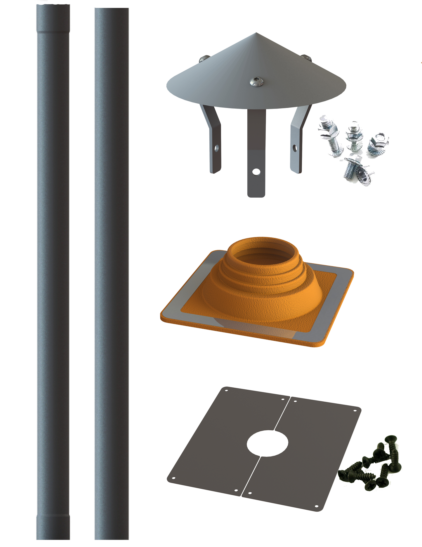 76mm Single Wall Stove Flue Pipe Kit